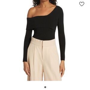 Elie Tahari off shoulder knit top black small